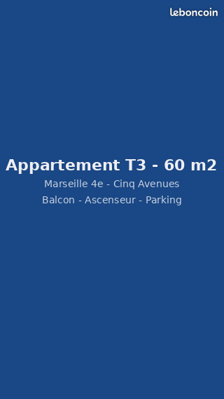 Appartement 3 pièces 60 m² · à Marseille · 60 m² · 225 000 €
