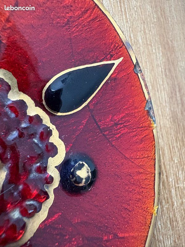 Pendentif Vintage En émaux Sur Cuivre Signé J. Teyssier Limoges - XXème Siècle - Occasion