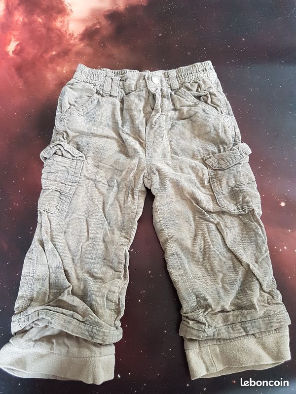 Pantalon de velours et chemise garçon taille 18 mois (image 1)