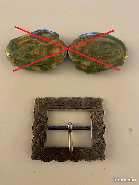 Boucle De Ceinture Vintage Vert Jade - Cadeau Birmanie, Neuf Sans Emballage