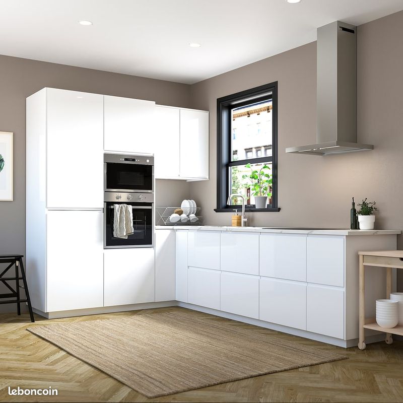 X2 Porte cuisine IKEA VOXTORP blanc brillant 60x60 cm – façade METOD (image 1)