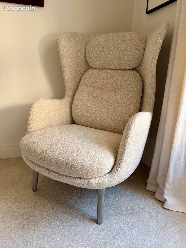 Fauteuil Design Bouclette Fritz 93 Cm - Velours Vert - Paris Prix - Neuf