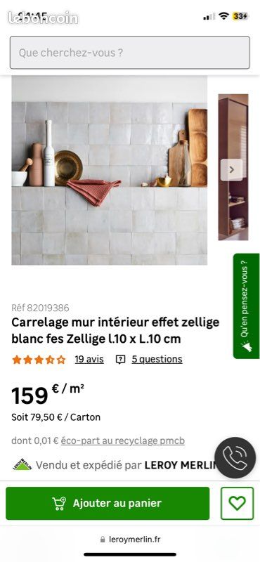 Zellige gris 2 cartons et demi (env. 125 carreaux) (image 3)