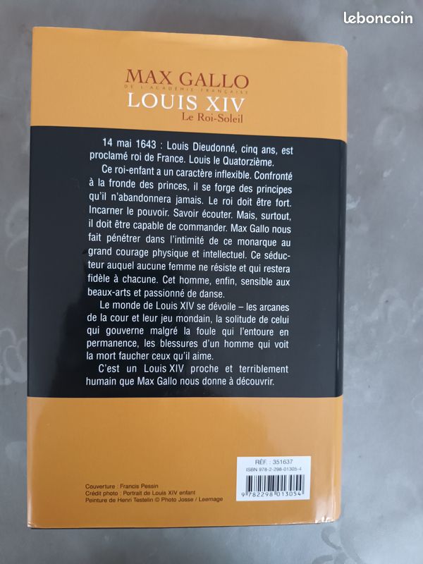 "LOUIS XIV" Le Roi-Soleil écrit par Max Gallo (image 2)