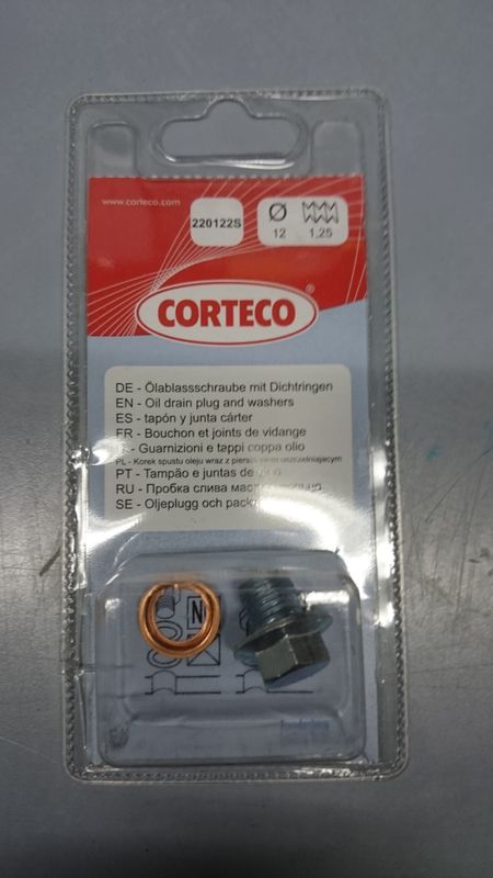 CORTECO Vis-bouchon, carter d'huile 220122S M 12 x 1,25 x 11,5, avec bague d 'étanchéité