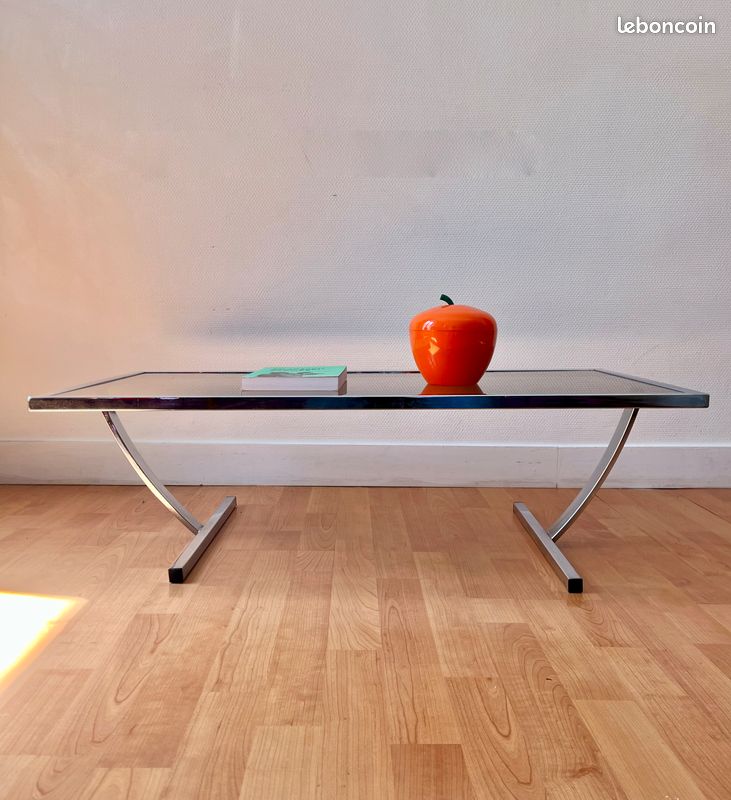 Table basse verre fumé années 70 (image 2)