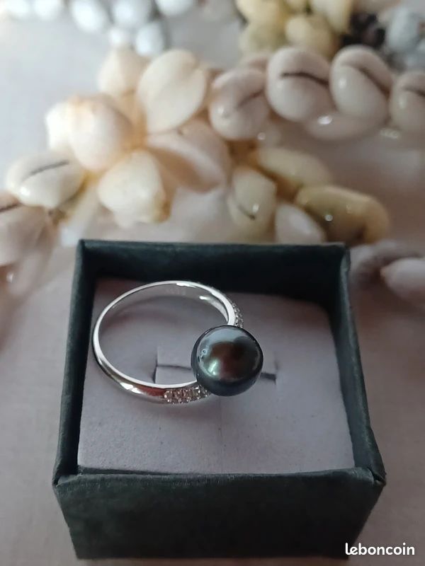 Bague Avec Perle De Tahiti Montée - Bijou Neuf Sans Emballage