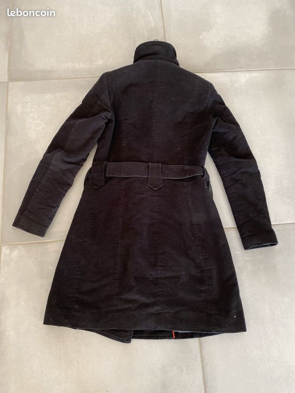 Manteau long noir avec ceinture Taille 1 (image 2)