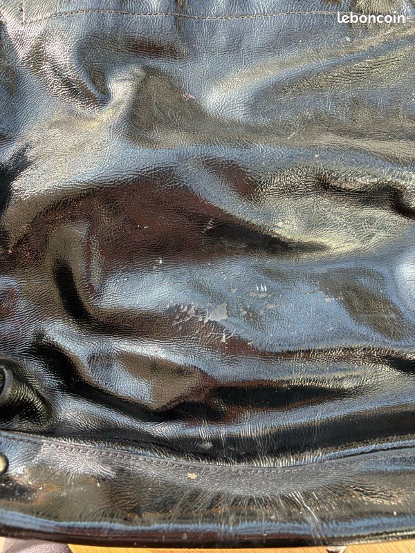 Sac Longchamp cuir noir verni (image 5)