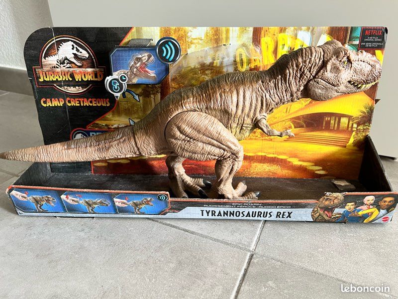 Tyrannosaurus Rex Articulé 43 Cm – Jurassic World – Mâchoire Mobile – Dino Extreme – Carte Offerte – Dès 4 Ans