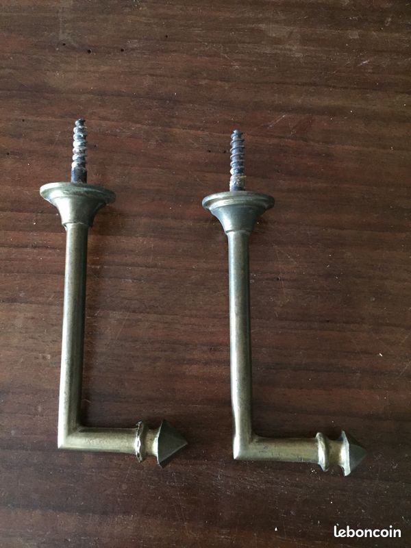 Lot de 2 embrasses de rideaux anciens en bronze/laiton / fm 854