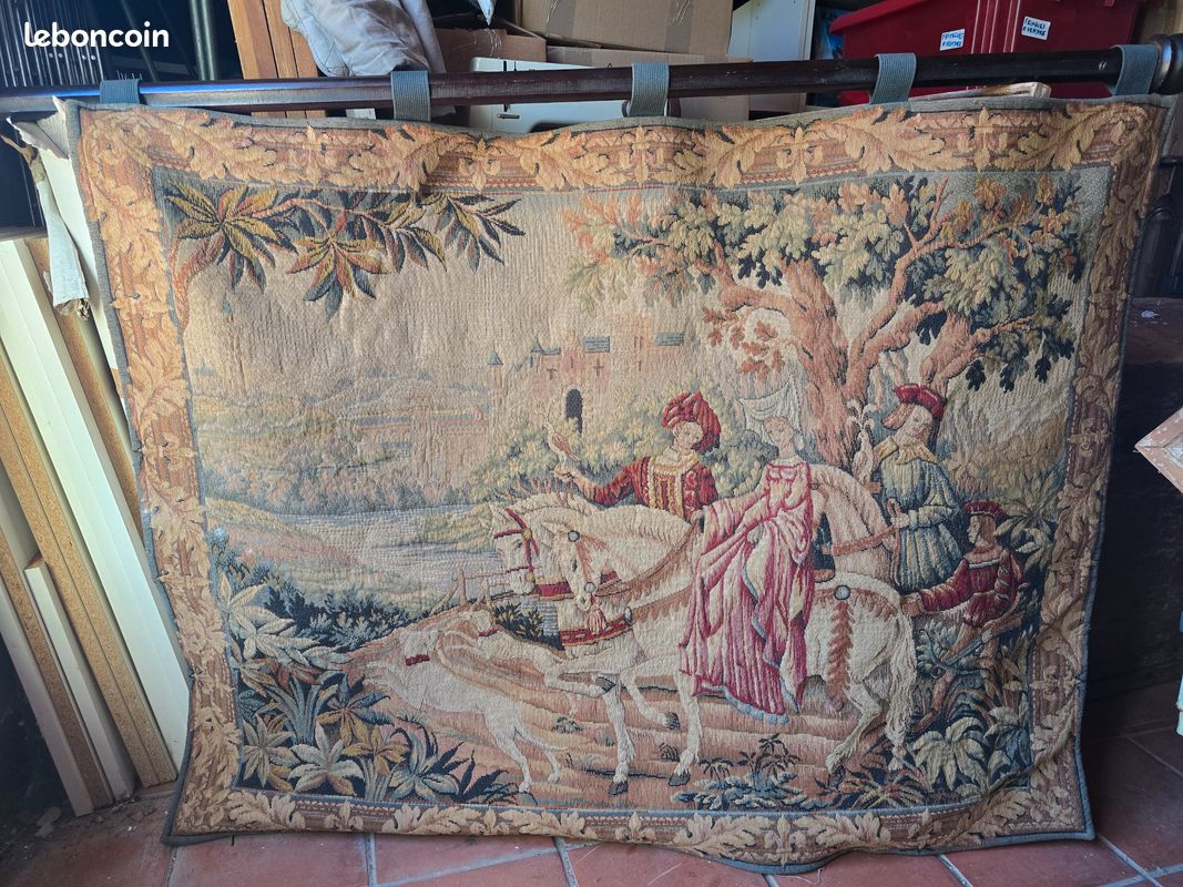 Tapisserie Murale A La Chasse Royale Par Marc Waymel – Motif Chevaux Et Chiens, Laine Et Coton, Multicolore, Le Médaillier Franklin