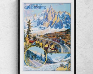 Chamonix France Poster Voyage Vintage - Affiche Montagne 30x45 Cm, Décoration Murale Moderne Pour Chambre