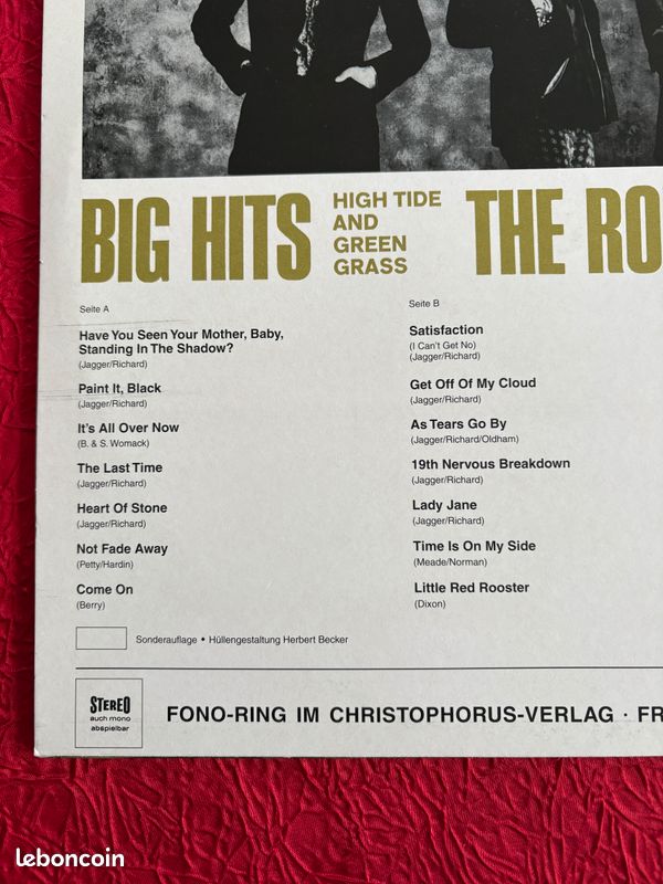 (Rare LP) The Rolling Stones "Big Hits - High Tide And Green Grass" - Edition spéciale Allemagne (image 3)