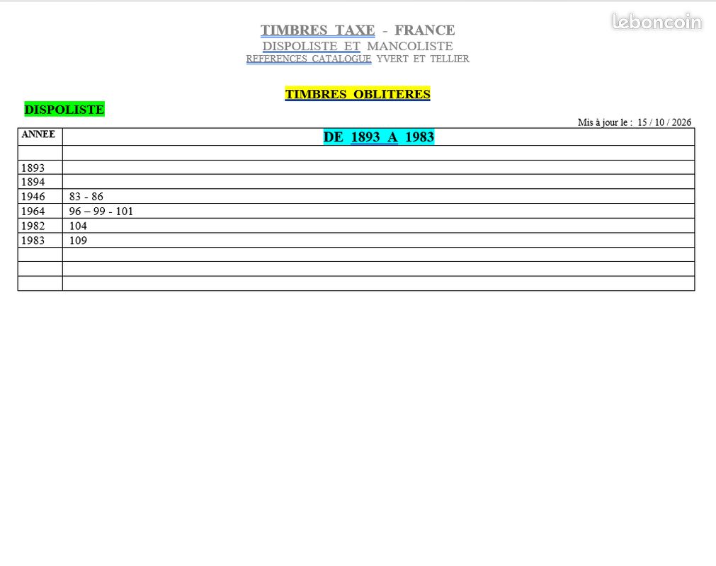 Autres timbres français oblitérés (image 10)