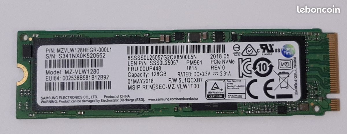 SSD NVME 128Go Samsung (image 1)