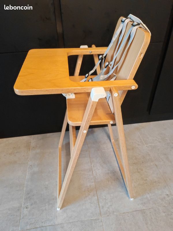 SUPAflat Chaise haute pliable ultra-plate bois naturel (image 4)