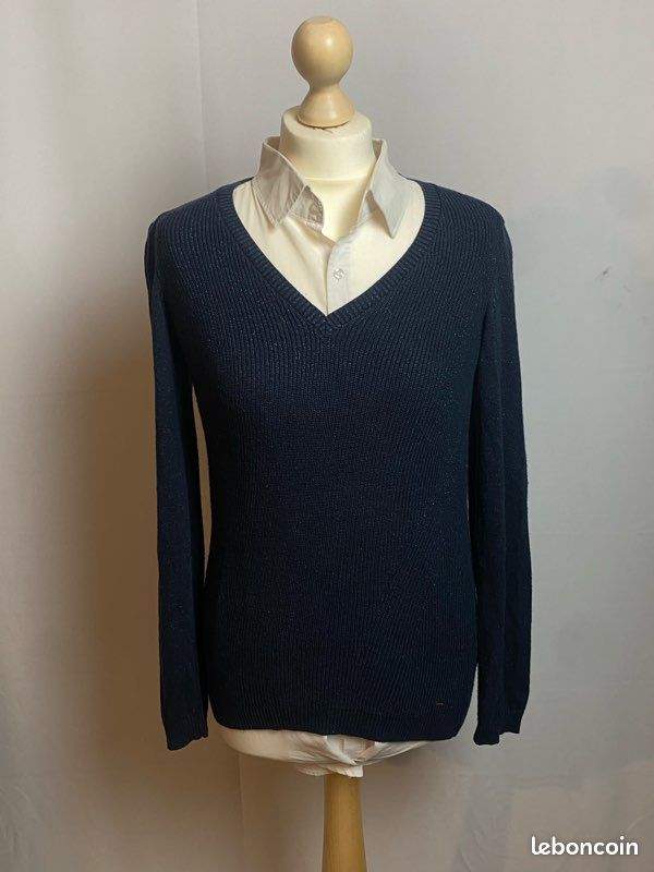 V Neck Pull Femme Hilfiger V Neck Pull Tommy Bleu Marine Pull Col