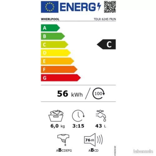 Lave linge top WHIRLPOOL TDLR6245FR/N Réf. 1179095 (image 3)