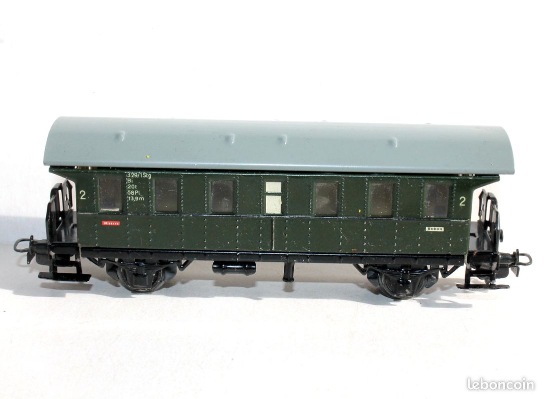 Wagon Voyageurs 2ème Classe Est HO Ferhobby - Métal (Occasion, Manque Attelages)