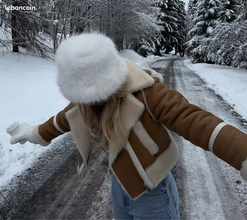 Manteau Hiver Laine D'agneau Femme Épaisse Veste Court Mode 2024