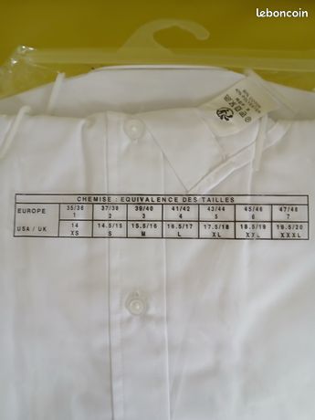 Chemise homme blanc T41/42 TEX : la chemise à Prix