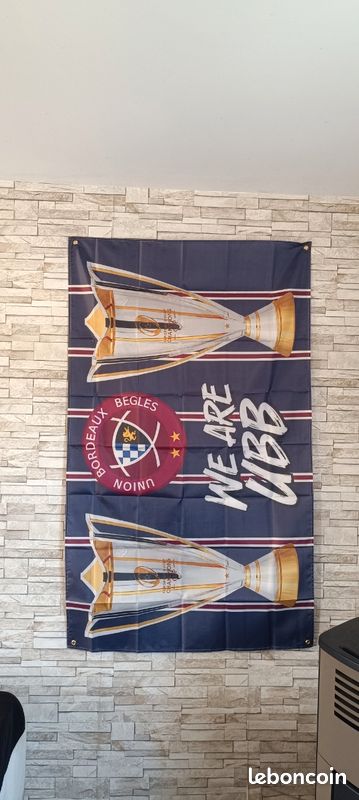 Drapeau UBB Union bordeaux Bègles taille 90 cm par 150 cm neuf (image 10)