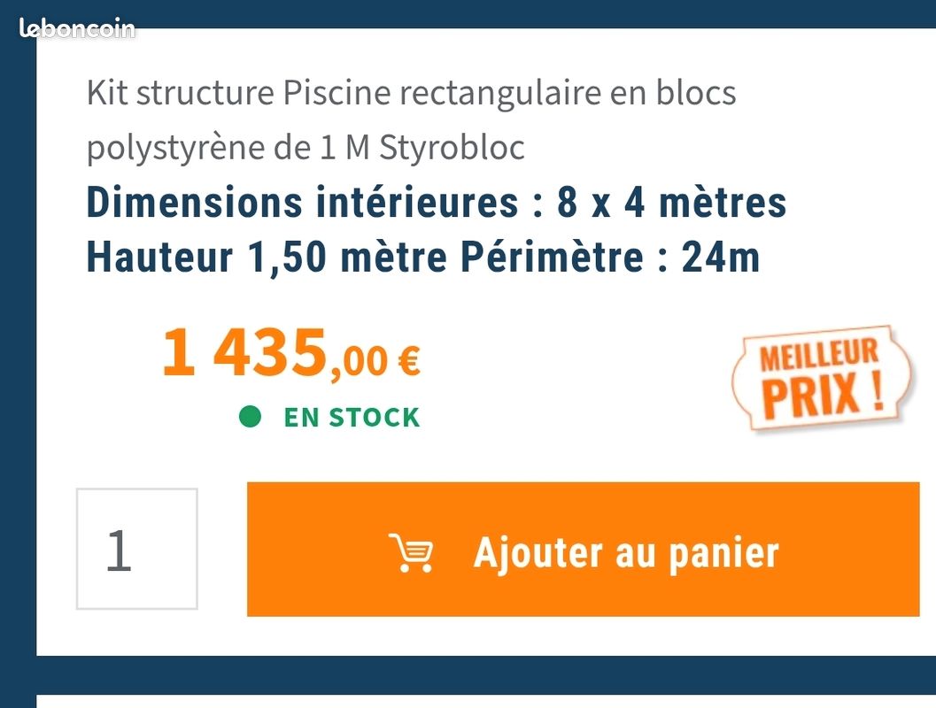 Bloc a bancher polystene piscine styropro (image 1)