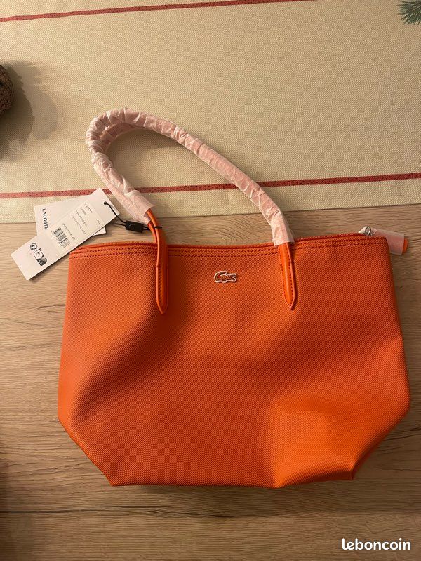 Lacoste Cuir Sac A Main Lacoste Orange Sac Cabas Lacoste Orange Accessoires  Bagagerie