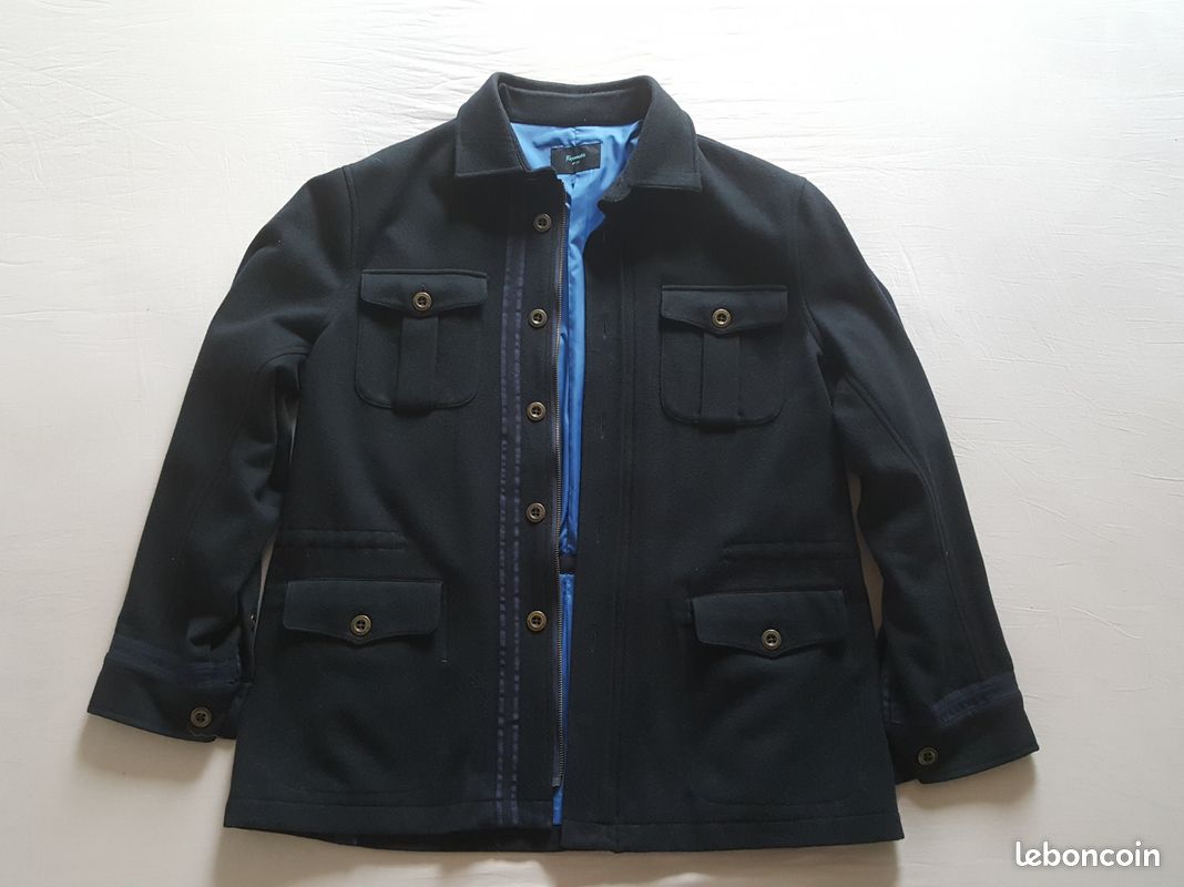Veste En Denim Facconable Pour Homme - Taille L, Bleu, Neuf Sans étiquettes