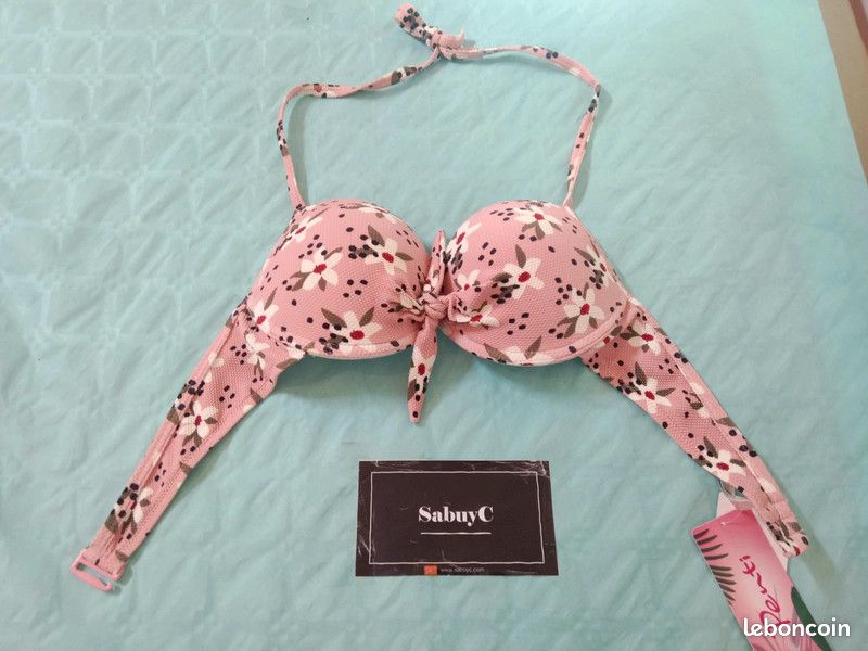 Haut de maillot de bain Angora Pink (Taille 38) (image 4)