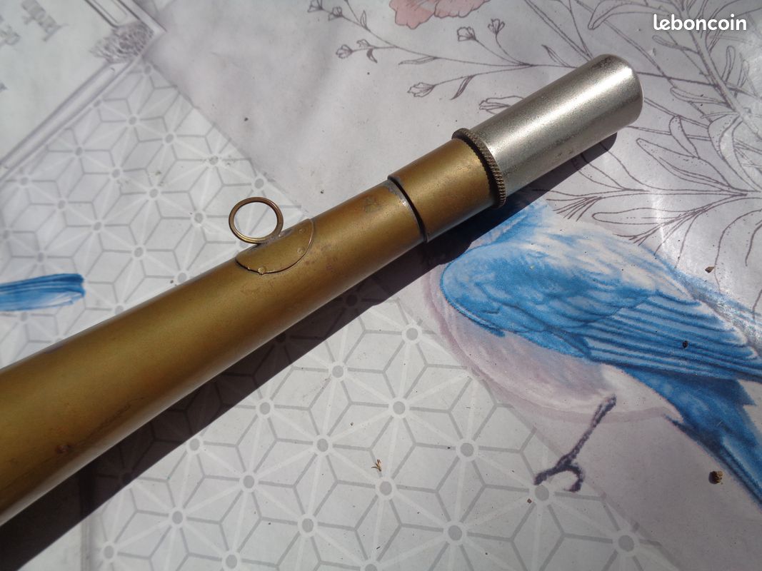 Trompe De Chasse Ancienne - Corne De Rappel De Poche - Métal - Fabrication Française