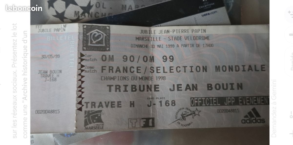PROGRAMME PARIS PSG - MARSEILLE 4 MAI 1999