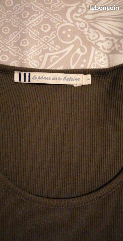 LE PHARE DE LA BALEINE - TEE-SHIRT à CÔTES KAKI - Taille L = 42 / 44 👕 (image 6)
