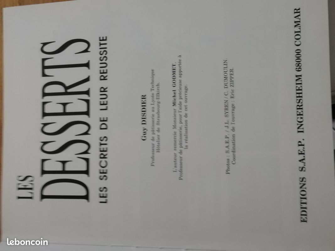 Livre pâtisserie les desserts (image 2)