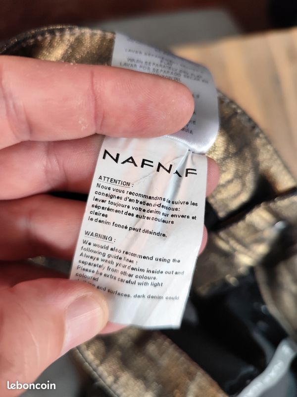Pantalon skinny noir doré cuivré - Naf Naf Taille 38 (Dimensions en photos) (image 13)