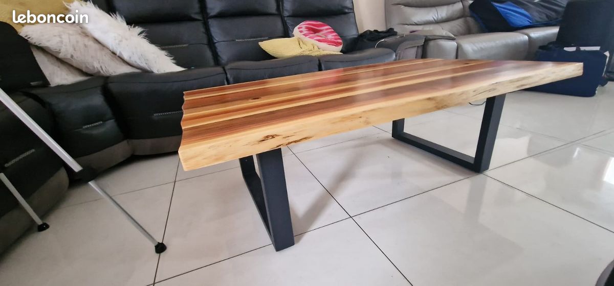 Table+ basse Live edge, table basse en chêne, table en bois, table rustique - 400 (image 4)