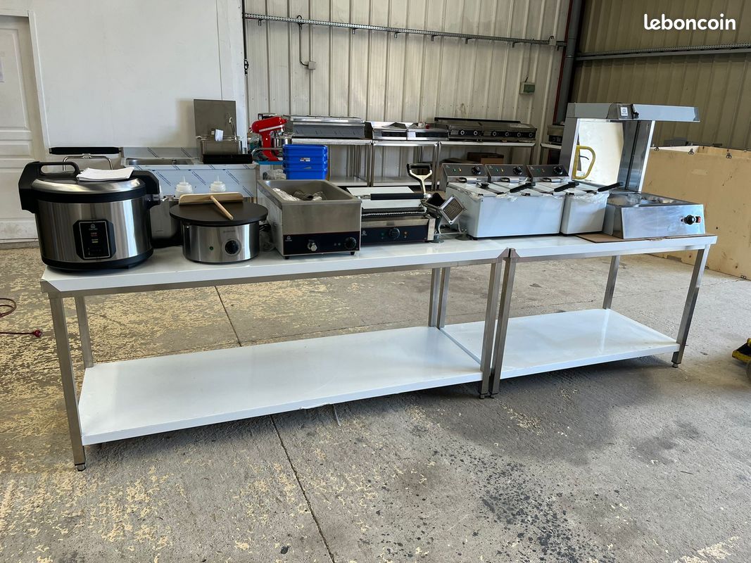 Table en inox avec sous tablette - P600/700 mm - H850 mm NEUF (image 3)
