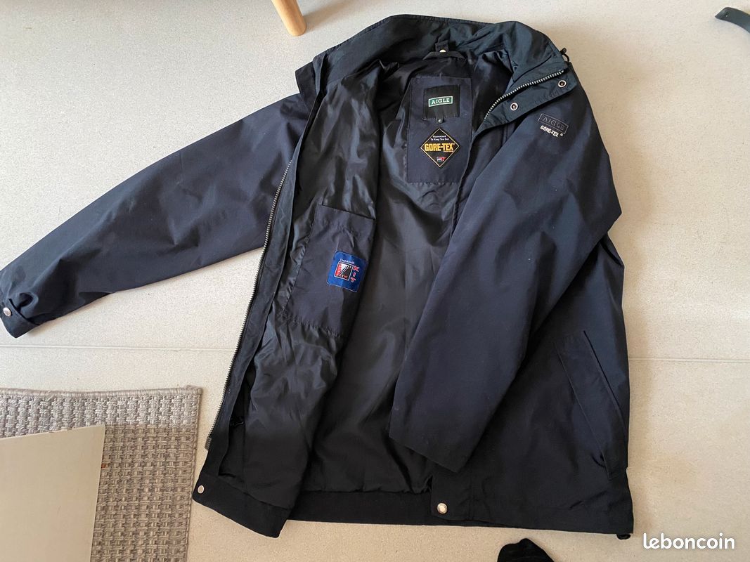 Parka mi longue AIGLE gore-tex T-KIT homme - bleue marine - en très bon état (image 2)