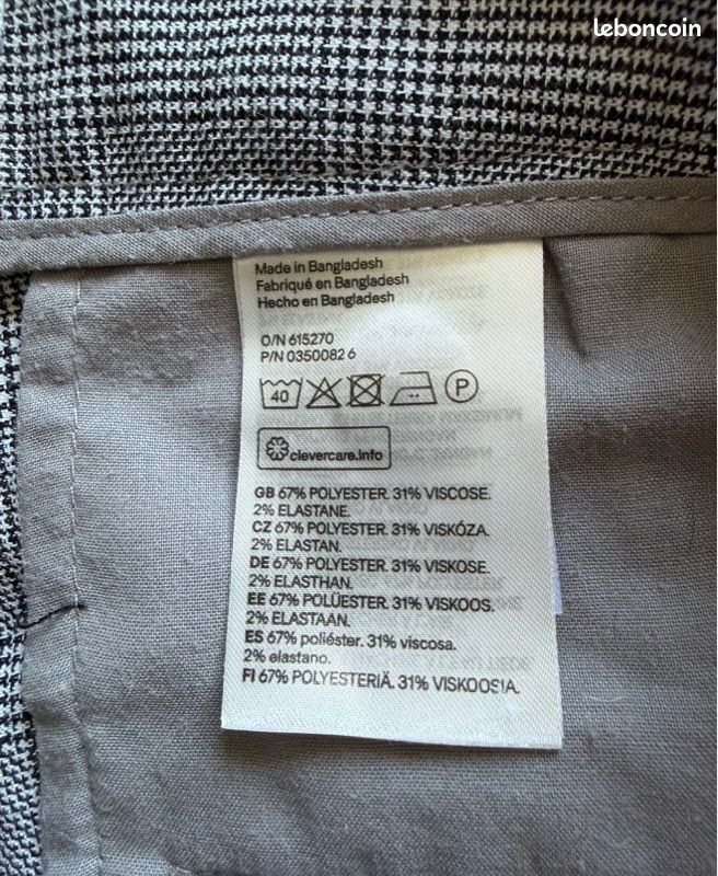 Pantalon Habillé NY&C Stretch Gris Vitre à Motif Plaid - Taille 12 - Neuf Avec étiquettes