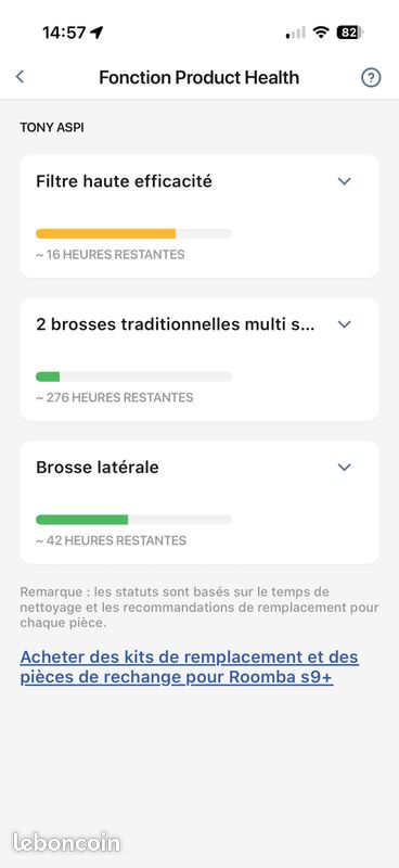IRobot Roomba s9+ avec station – Très peu utilisé (image 6)