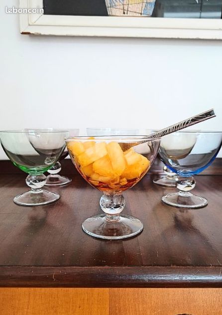 Set de 4 coupes à glaces en verre Italy