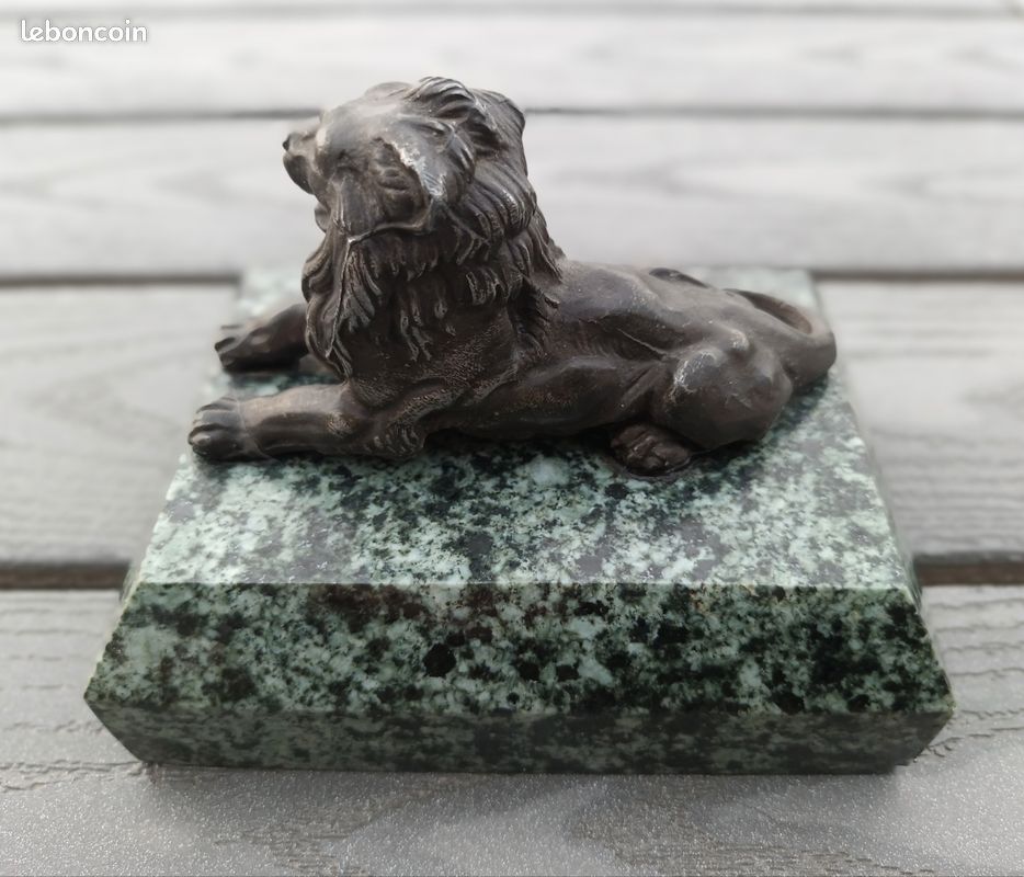 Lion de Belfort sur marbre vert 13cm x 10cm (image 5)