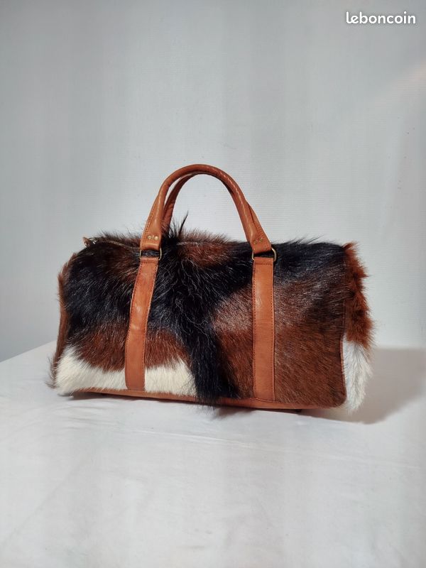 Cuir de Chèvre Véritable Grand Bagage de Voyage à Main Duffel