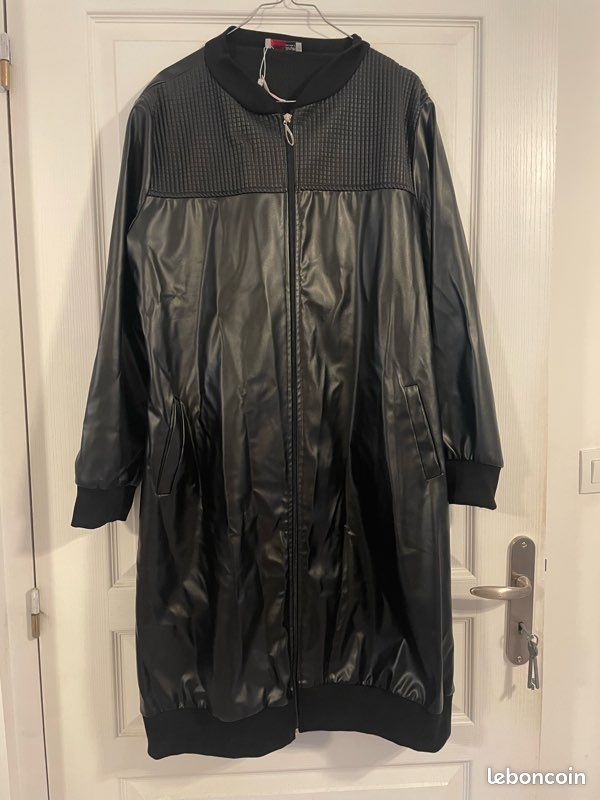 Veste longue simili cuir (image 2)