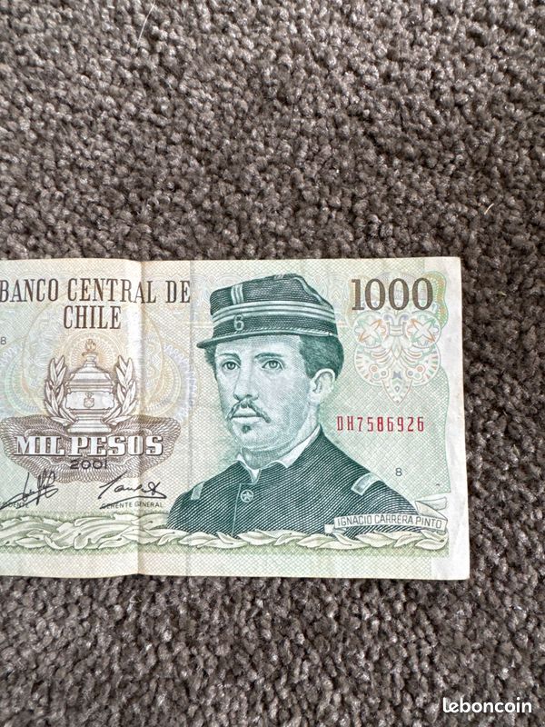Billet de banque Chili 1000 pesos 2001 (image 4)