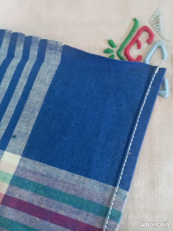 12 serviettes de table avec monogramme de couleur (image 3)