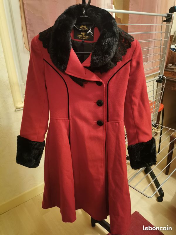 Magnifique manteau d'hiver femme XS rétro cintré et évasé
