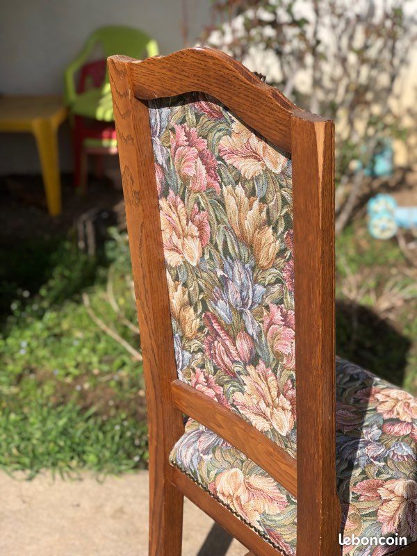 Chaise en bois massif et tissu (image 3)