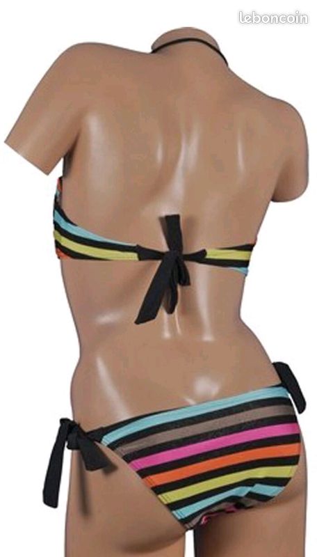 DISSA Bikini Femme 2 Pièces – Bretelles Ajustables, Extensible, Décolleté, Tailles 36 à 46